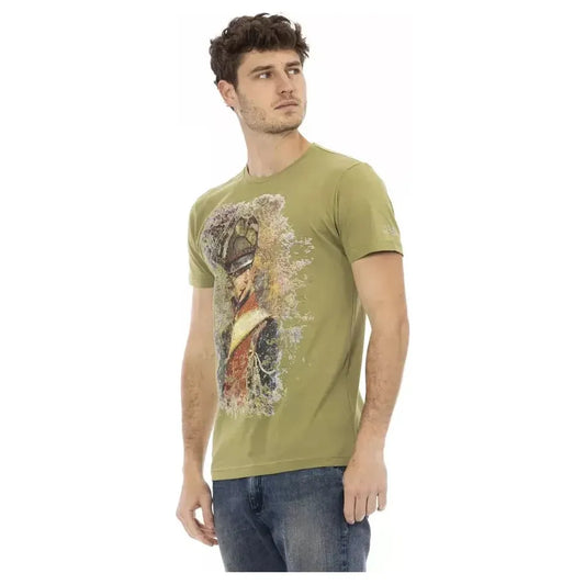 Trussardi Action Green Cotton Men T-Shirt Trussardi Action Rosy Brown