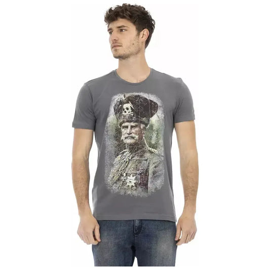 Trussardi Action Gray Cotton Men T-Shirt Trussardi Action Dim Gray