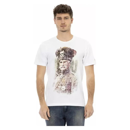 Trussardi Action White Cotton Men T-Shirt Trussardi Action Antique White