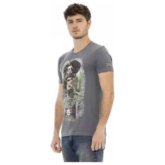 Trussardi Action Gray Cotton Men T-Shirt Trussardi Action Dim Gray