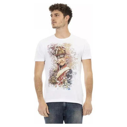 Trussardi Action White Cotton Men T-Shirt Trussardi Action Antique White