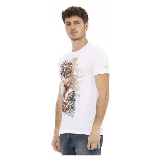 Trussardi Action White Cotton Men T-Shirt Trussardi Action Light Gray