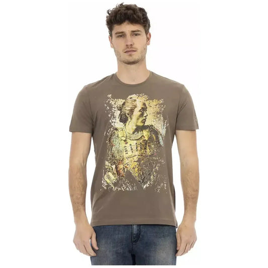 Trussardi Action Brown Cotton Men T-Shirt Trussardi Action Dim Gray