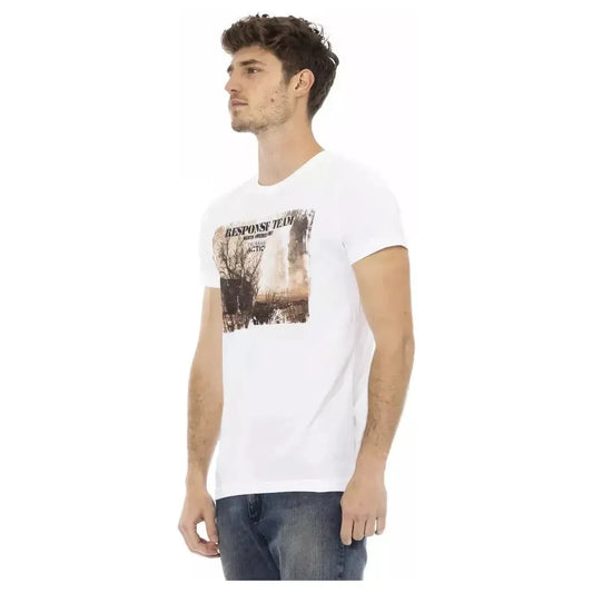 Trussardi Action White Cotton Men T-Shirt Trussardi Action Misty Rose