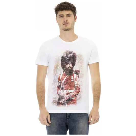 Trussardi Action White Cotton Men T-Shirt Trussardi Action Light Gray