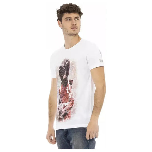 Trussardi Action White Cotton Men T-Shirt Trussardi Action Antique White