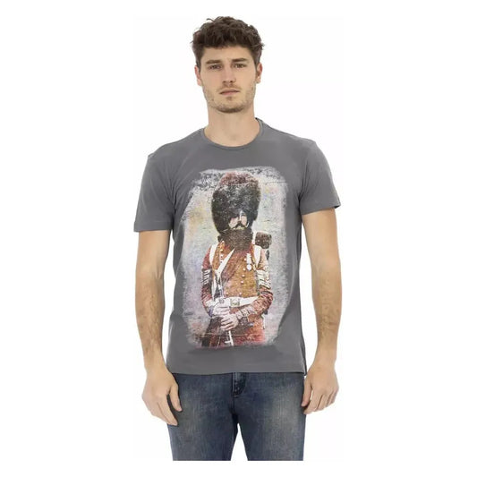 Trussardi Action Gray Cotton Men T-Shirt Trussardi Action Dim Gray