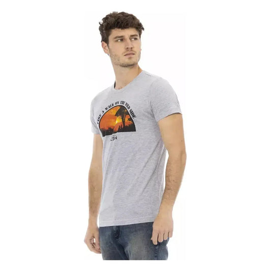Trussardi Action Gray Cotton Men T-Shirt Trussardi Action Gray