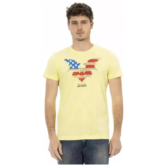 Trussardi Action Yellow Cotton Men T-Shirt Trussardi Action Wheat