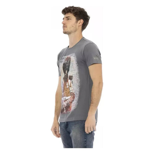 Trussardi Action Gray Cotton Men T-Shirt Trussardi Action Dim Gray