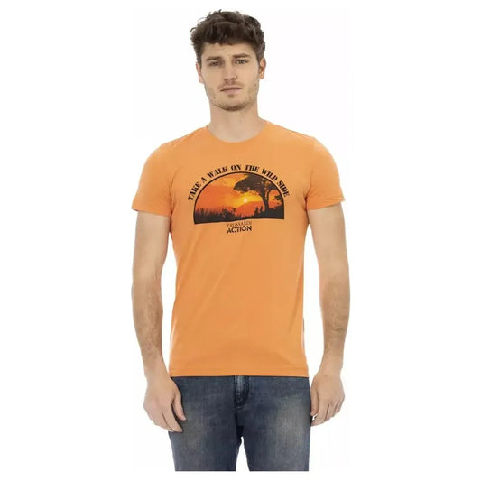 Trussardi Action Orange Cotton Men T-Shirt Trussardi Action Dark Salmon