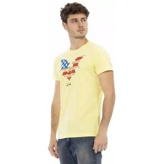 Trussardi Action Yellow Cotton Men T-Shirt Trussardi Action Wheat