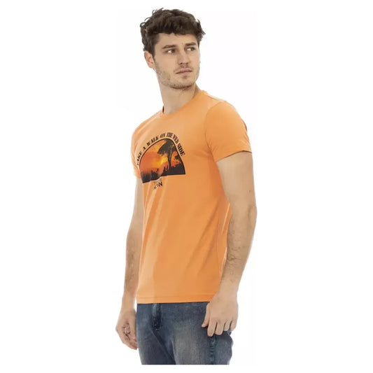 Trussardi Action Orange Cotton Men T-Shirt Trussardi Action Dark Salmon