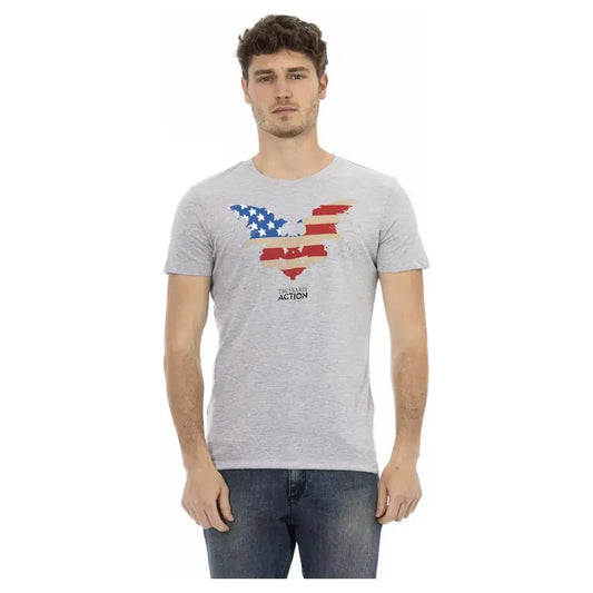 Trussardi Action Gray Cotton Men T-Shirt Trussardi Action Gray