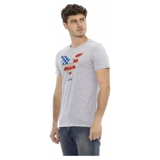 Trussardi Action Gray Cotton Men T-Shirt Trussardi Action Gray