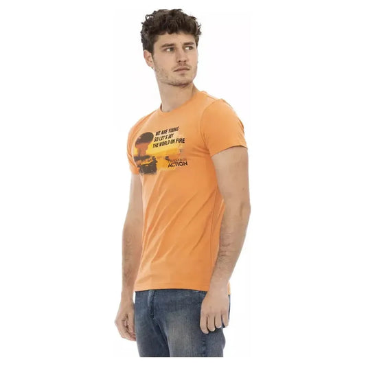Trussardi Action Orange Cotton Men T-Shirt Trussardi Action Dark Salmon