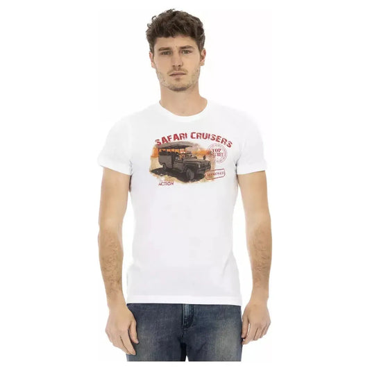 Trussardi Action White Cotton Men T-Shirt Trussardi Action Light Gray