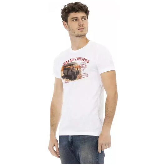 Trussardi Action White Cotton Men T-Shirt Trussardi Action Light Gray