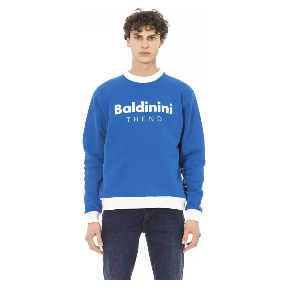 Baldinini Trend Blue Cotton Men Sweater