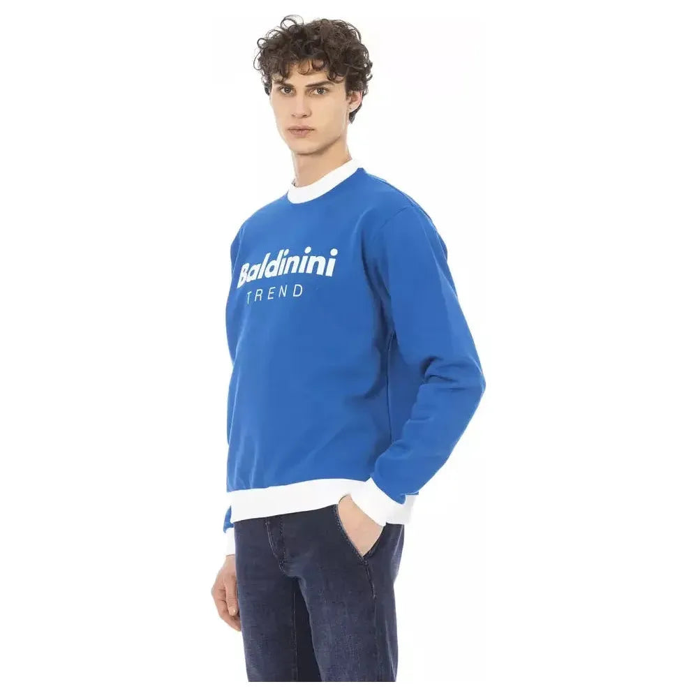 Baldinini Trend Blue Cotton Men Sweater