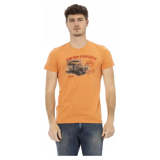 Trussardi Action Orange Cotton Men T-Shirt Trussardi Action Dark Salmon