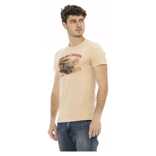 Trussardi Action Beige Cotton Men T-Shirt Trussardi Action Tan