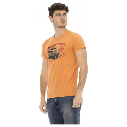 Trussardi Action Orange Cotton Men T-Shirt Trussardi Action Dark Salmon
