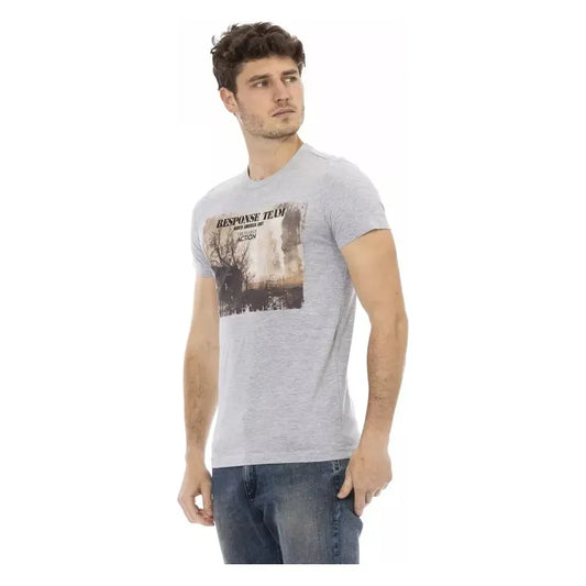 Trussardi Action Gray Cotton Men T-Shirt Trussardi Action Gray