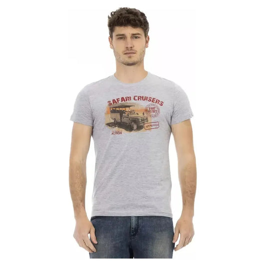Trussardi Action Gray Cotton Men T-Shirt Trussardi Action Gray