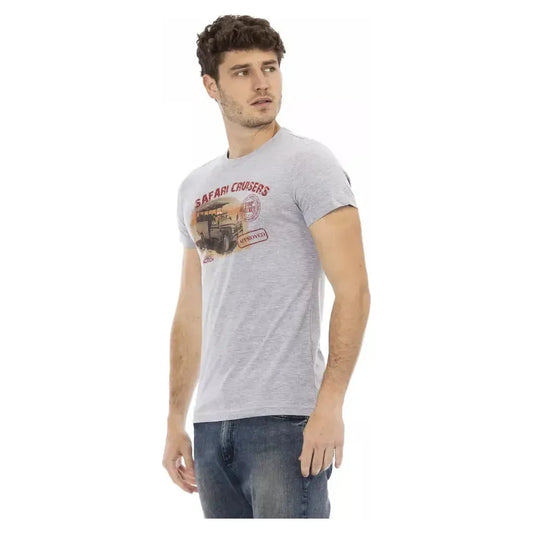 Trussardi Action Gray Cotton Men T-Shirt Trussardi Action Gray