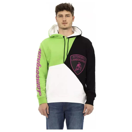 Automobili Lamborghini White Cotton Men's Sweater Hoodie Automobili Lamborghini Dark Slate Gray