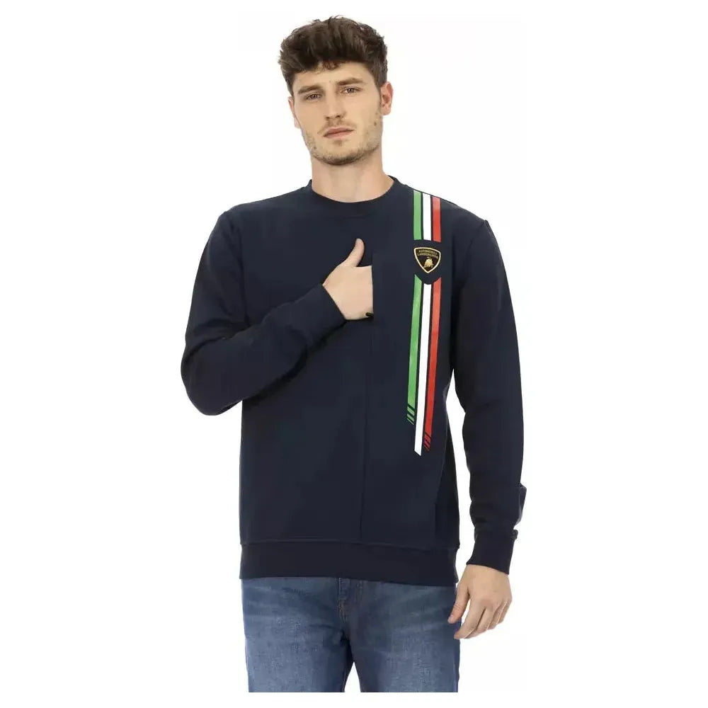 Automobili Lamborghini Blue Cotton Sweater