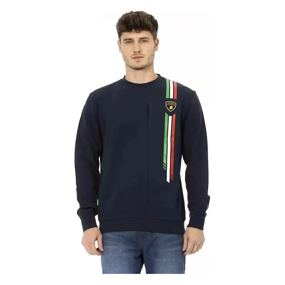 Automobili Lamborghini Blue Cotton Sweater