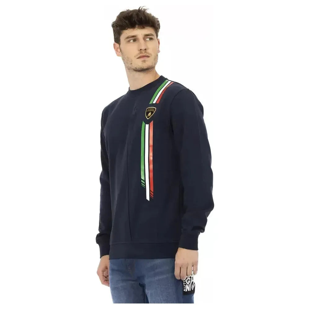 Automobili Lamborghini Blue Cotton Sweater