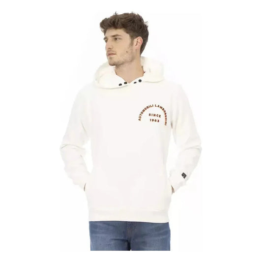 Automobili Lamborghini White Cotton Men Sweater Automobili Lamborghini White Smoke