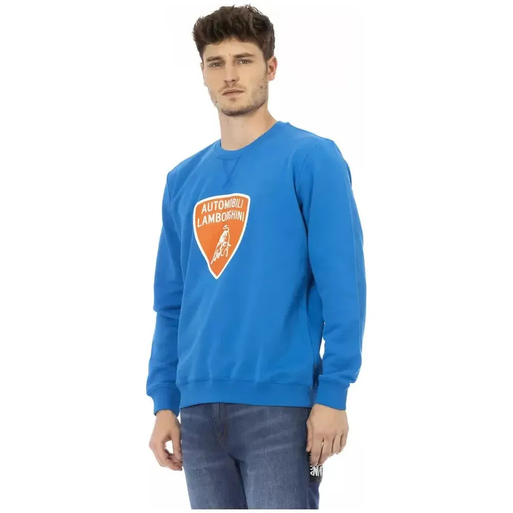 Automobili Lamborghini Blue Cotton Sweater