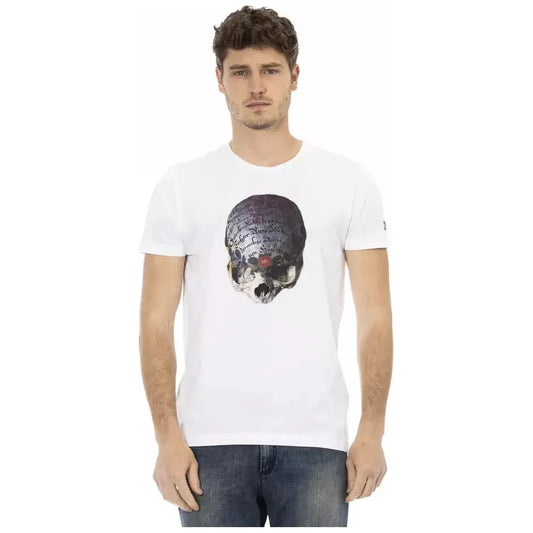 Trussardi Action White Cotton Men T-Shirt Trussardi Action Dark Slate Gray