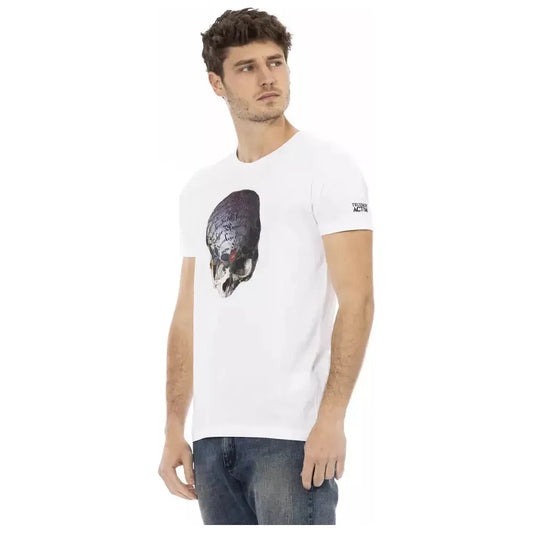 Trussardi Action White Cotton Men T-Shirt Trussardi Action Dark Slate Gray