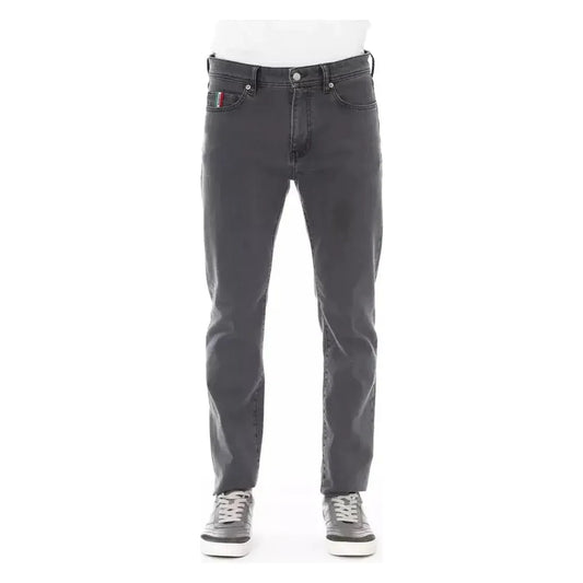 Baldinini Trend Gray Cotton Men Jeans Baldinini Trend Dark Slate Gray