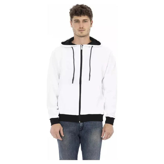 Baldinini Trend White Cotton Men Sweater Baldinini Trend Lavender