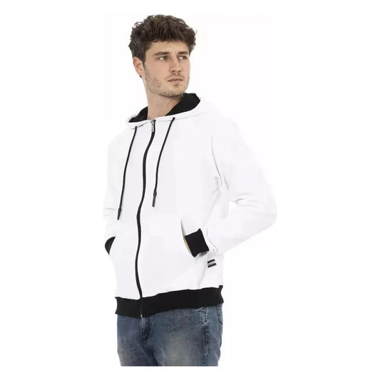 Baldinini Trend White Cotton Men Sweater Baldinini Trend White Smoke