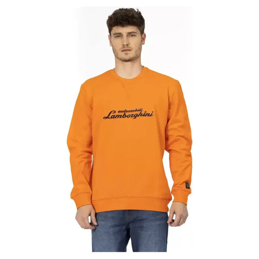 Automobili Lamborghini Orange Cotton Men Sweater Automobili Lamborghini Coral