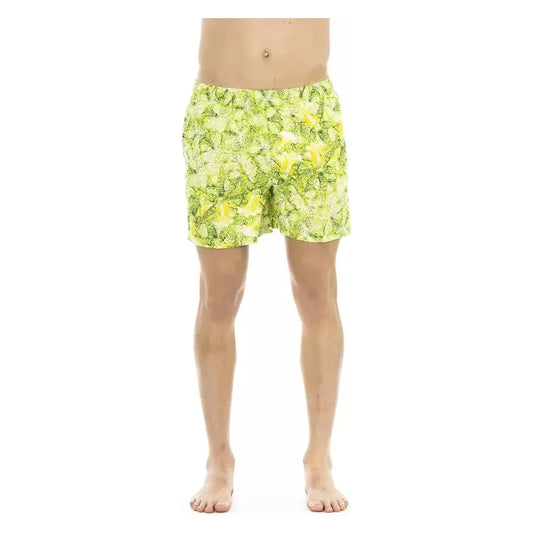 Just Cavalli Green Polyester Men Swim Short Just Cavalli Tan