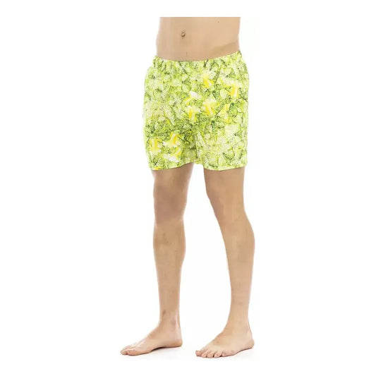 Just Cavalli Green Polyester Men Swim Short Just Cavalli Tan