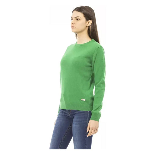 Baldinini Trend Green Cashmere Women Sweater Baldinini Trend Slate Gray