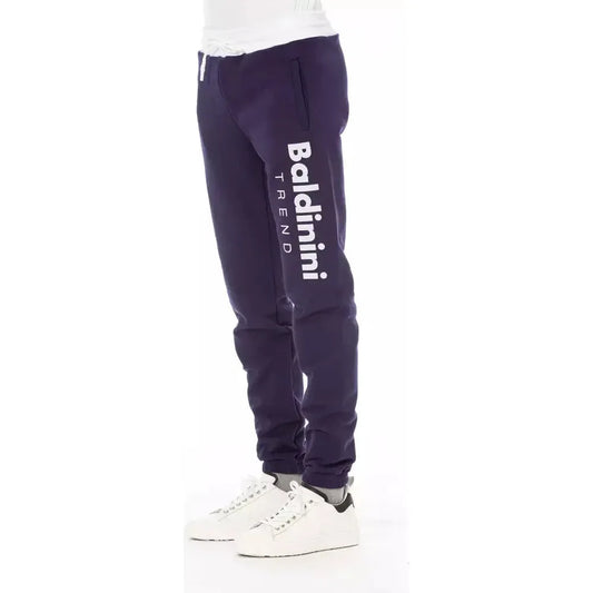 Baldinini Trend Purple Cotton Men Pant Baldinini Trend White Smoke