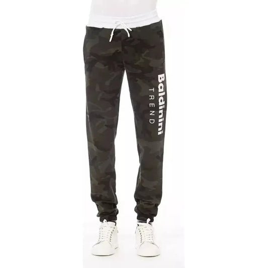 Baldinini Trend Green Cotton Men Sport Pant Baldinini Trend Dark Slate Gray