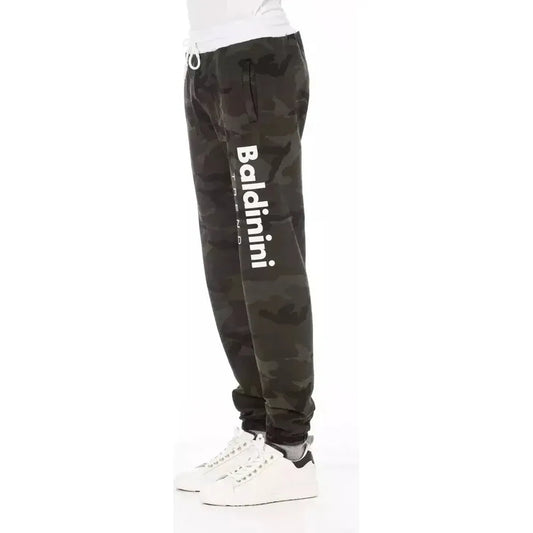 Baldinini Trend Green Cotton Men Sport Pant Baldinini Trend Dark Slate Gray