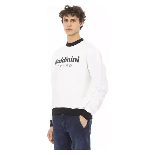 Baldinini Trend White Cotton Men Sweater Baldinini Trend Beige