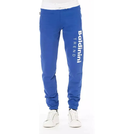 Baldinini Trend Blue Cotton Men's Sport Pant Baldinini Trend Steel Blue